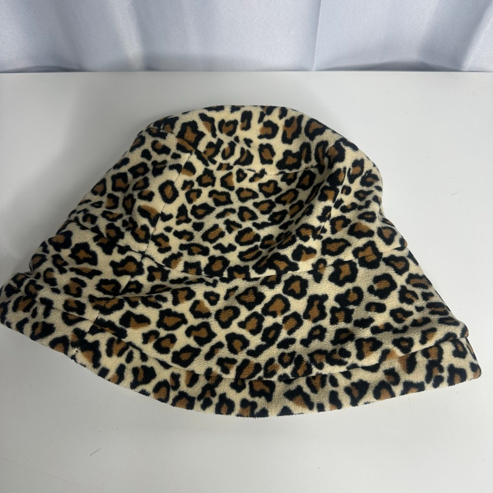 Women's Leopard Cheetah Print Fleece Bucket Hat One Size Y2K Vibes